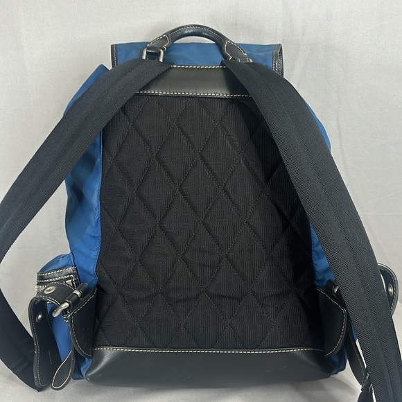 BURBERRY 
Nylon Logo Print Large Rucksack Backpack Bright Blue - Picture 3 of 12